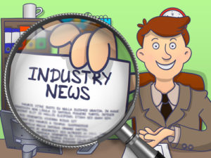 Industry News through Lens. Doodle Concept.